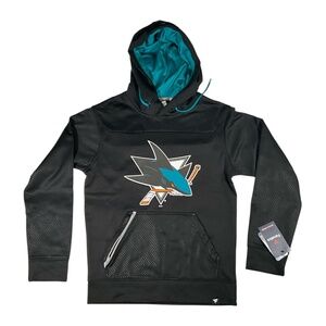 San Jose Shark Fanatics Black Defender Pullover Hoodie